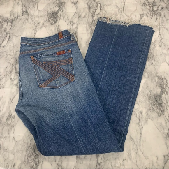 7 For All Mankind Denim - 7 For All Mankind Flynt Bootcut Denim Jeans size 27 raw hem